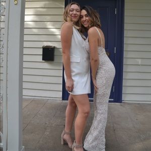 stunning lace flare jumpsuit